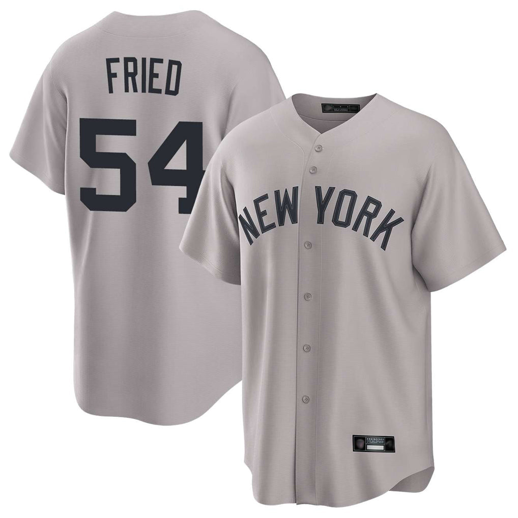 Fenge NY.Yankees #54 Max Fried Player Gray Game Home Stitched Jerseys