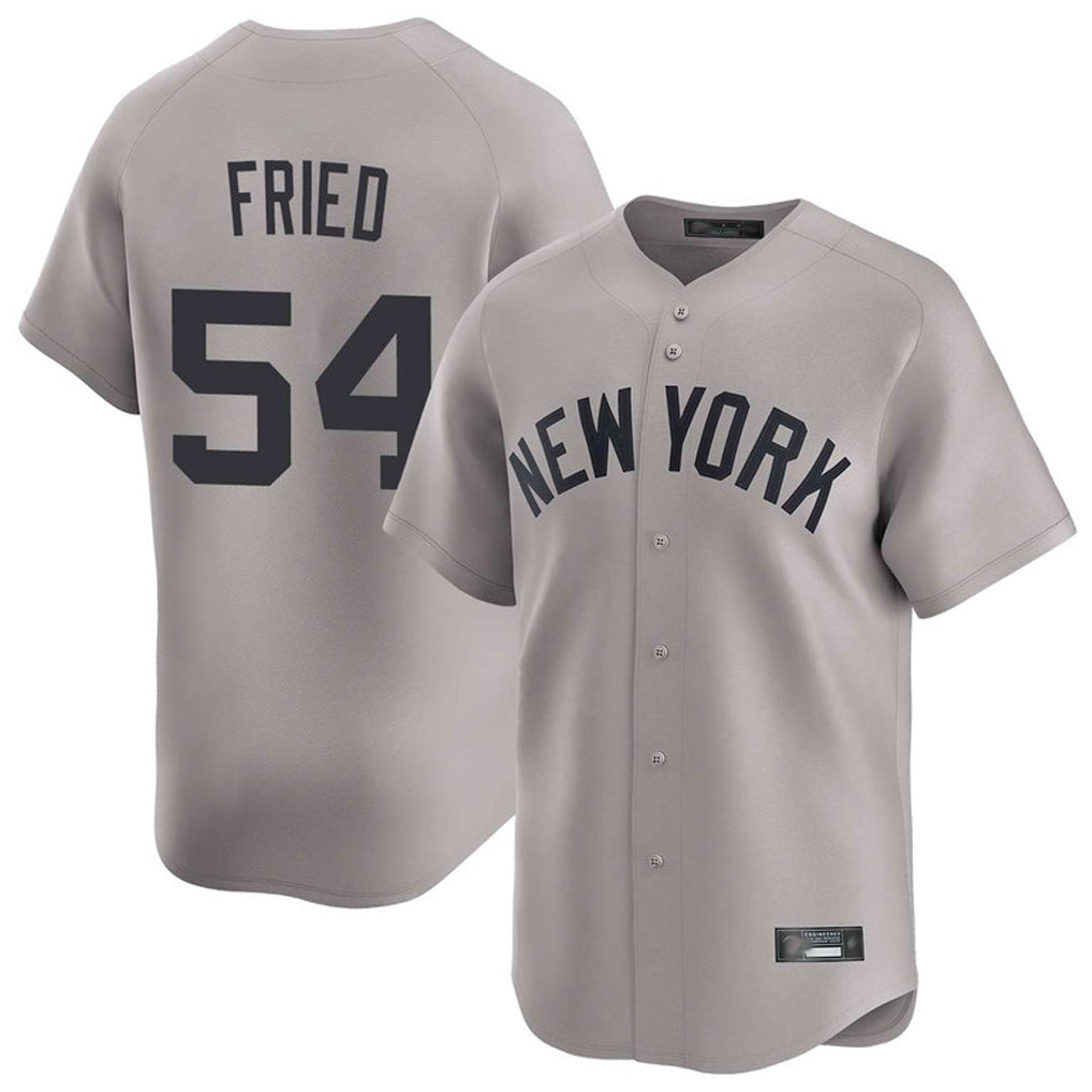 Fenge NY.Yankees #54 Max Fried Player Gray Limited Home Stitched Jerseys