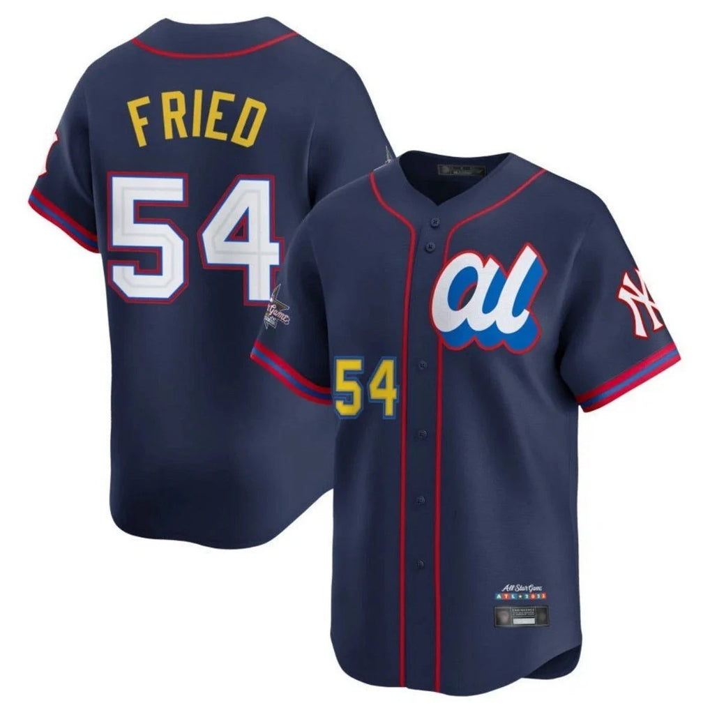 Fenge NY.Yankees #54 Max Fried Player Navy All Star Limited Home Stitched Jerseys
