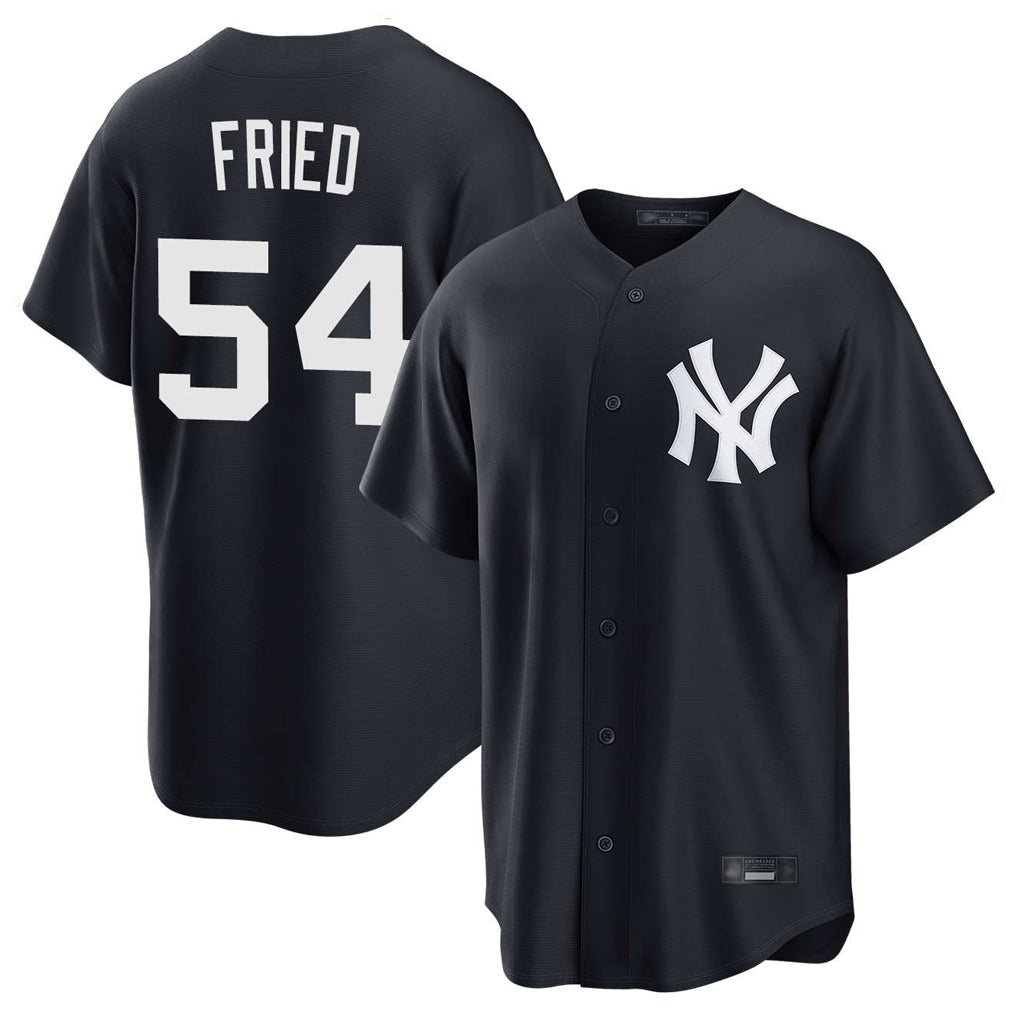 Fenge NY.Yankees #54 Max Fried Player Navy Game Stitched Jerseys