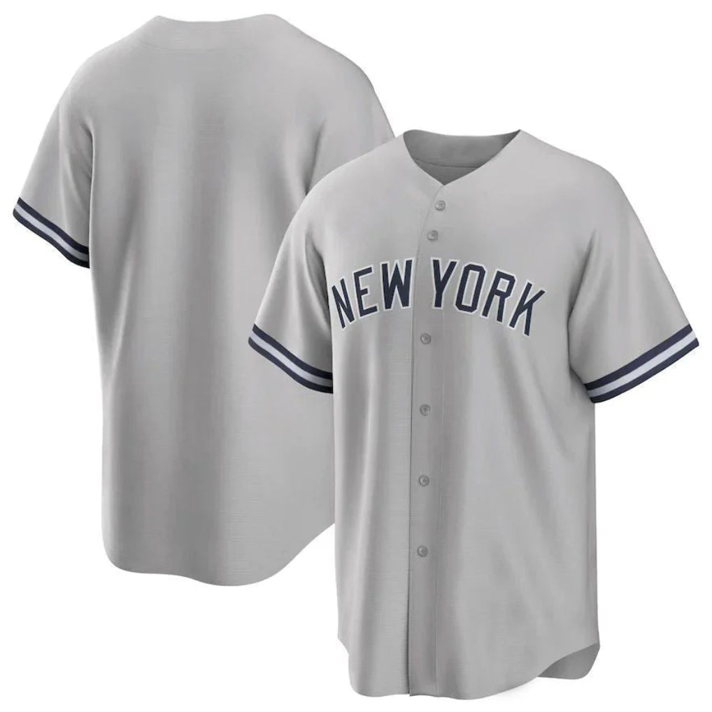 Fenge NY.Yankees Blank Player Gray Road Game Stitched Jerseys