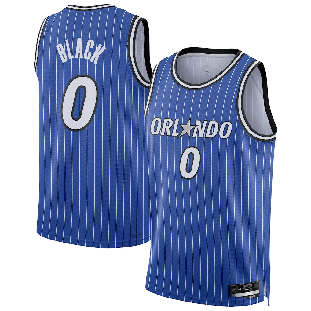 Fenge O.Magic #0 Anthony Black Blue Swingman Player Jerseys - Icon Edition