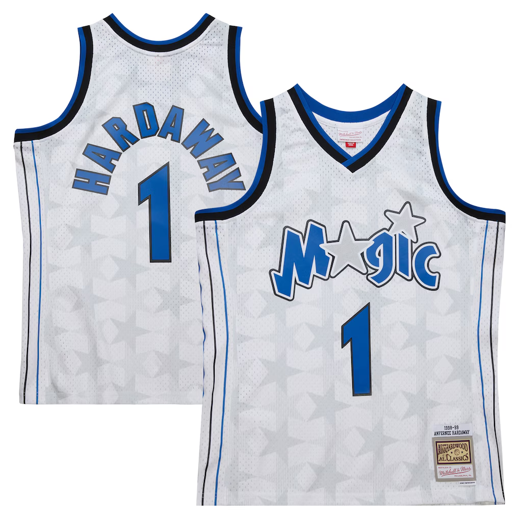 Fenge O.Magic #1 Penny Hardaway Mitchell & Ness White 1998-99 Hardwood Classics Swingman Jerseys