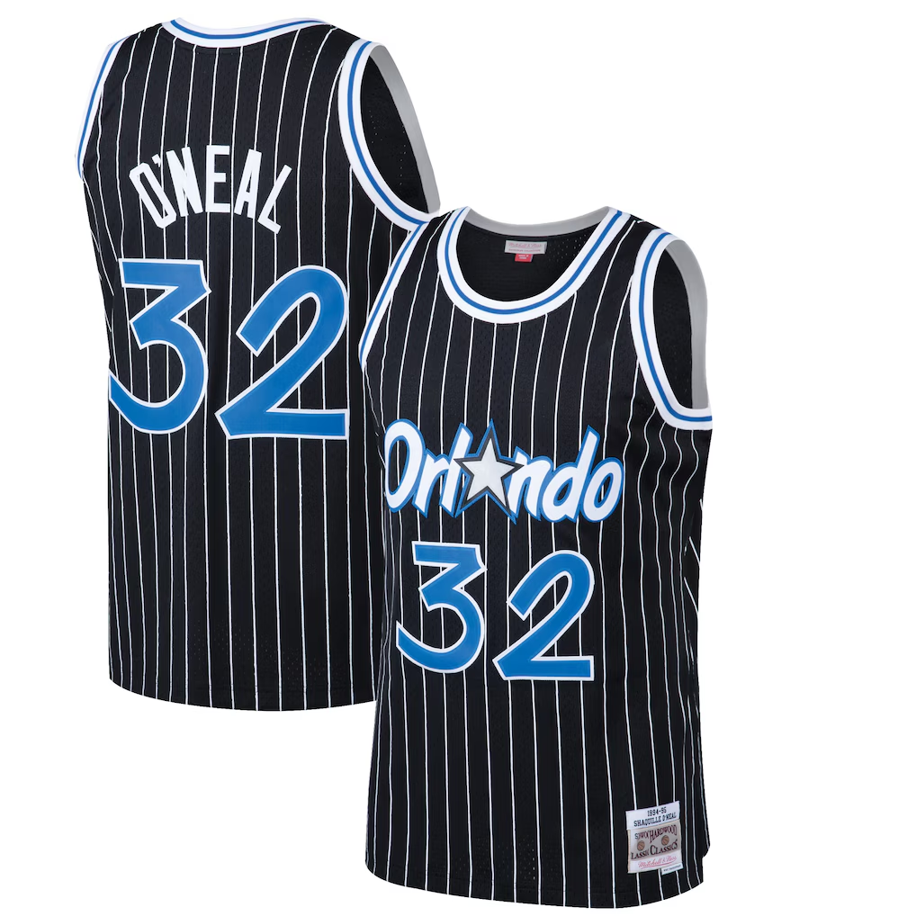 Fenge O.Magic #32 Shaquille O'Neal Mitchell & Ness Black Hardwood Classics Swingman Jerseys