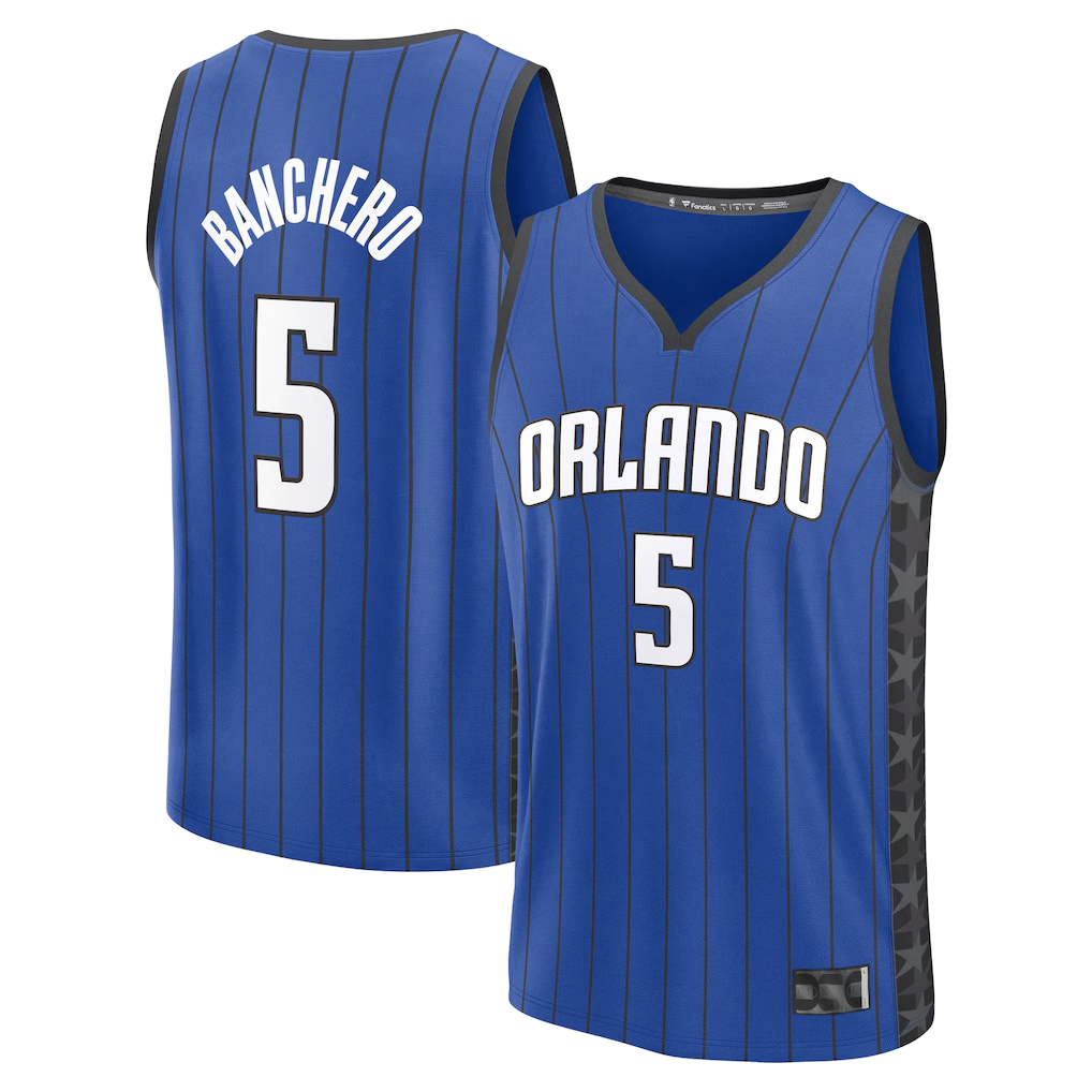 Fenge O.Magic #5 Paolo Banchero  Blue Fast Break Replica Player Jerseys - Statement Edition