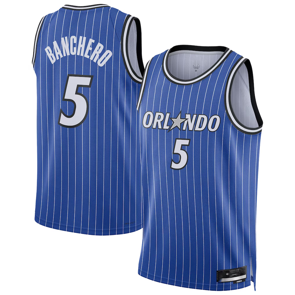 Fenge O.Magic #5 Paolo Banchero Blue Swingman Player Jerseys - Icon Edition