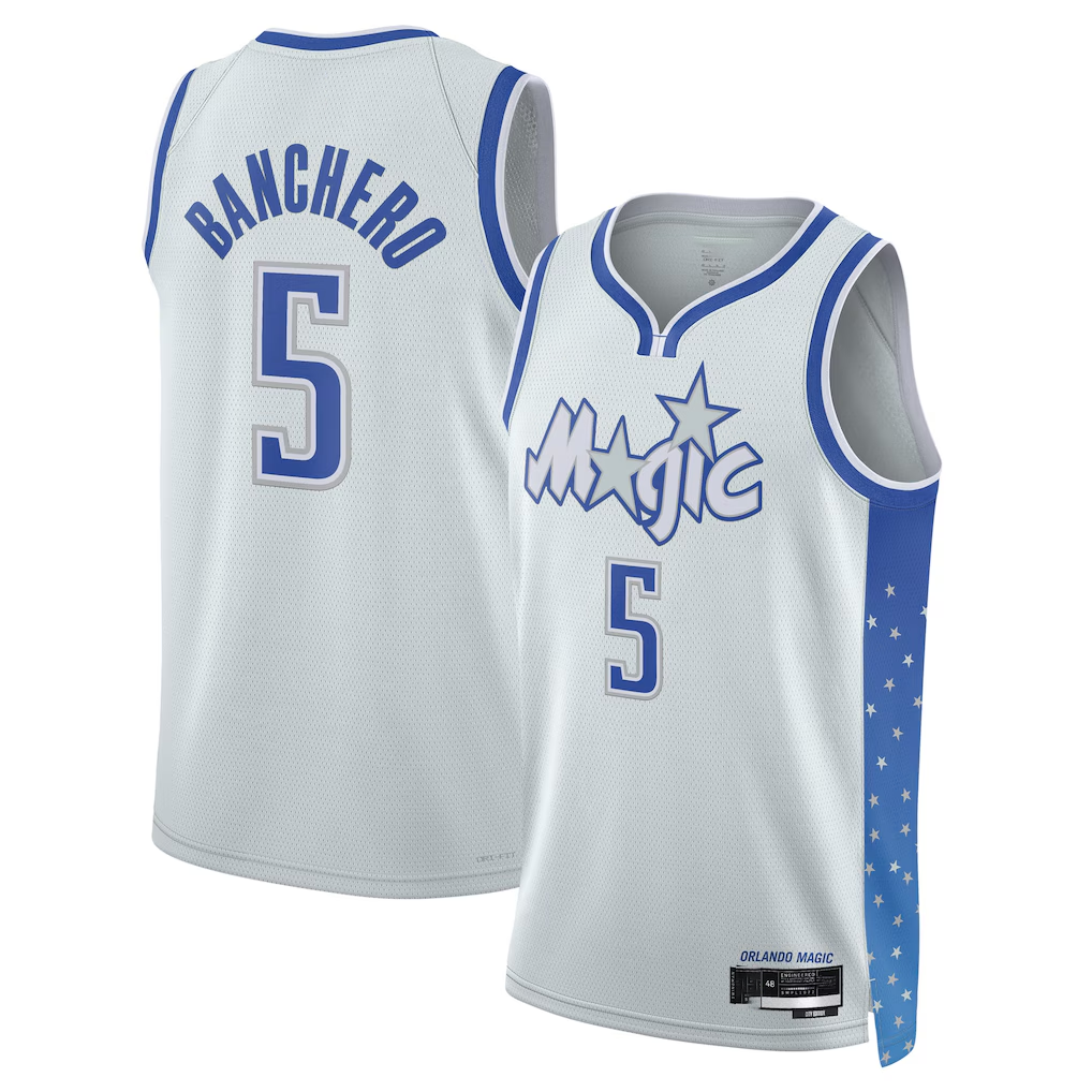 Fenge O.Magic #5 Paolo Banchero Silver 2025-26 Swingman Jerseys - City Edition