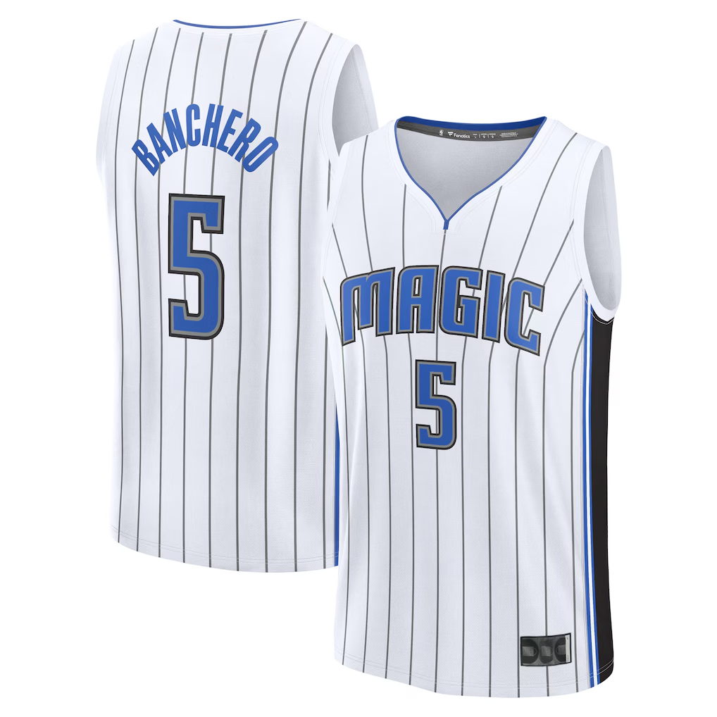 Fenge O.Magic #5 Paolo Banchero  White Fast Break Replica Player Jerseys - Association Edition
