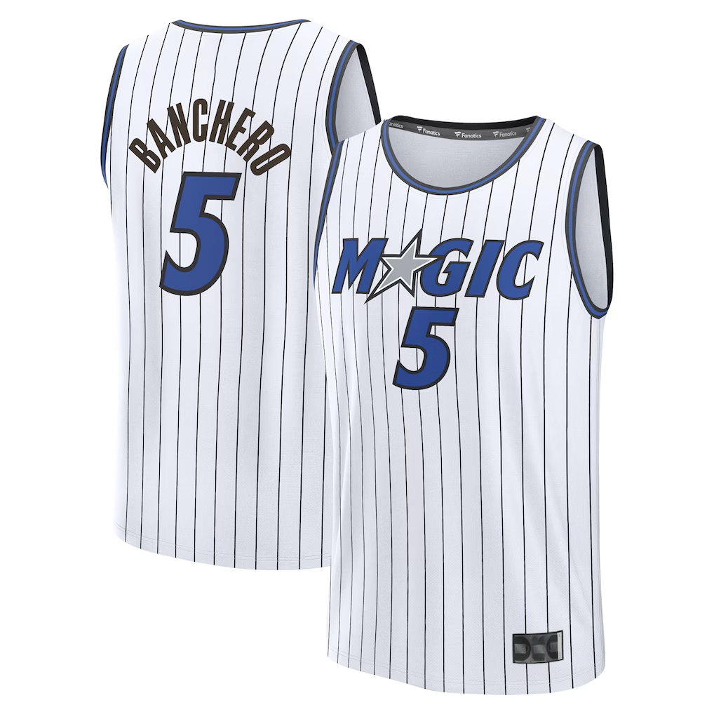 Fenge O.Magic #5 Paolo Banchero  White Fast Break Replica Player Jerseys - Association Edition