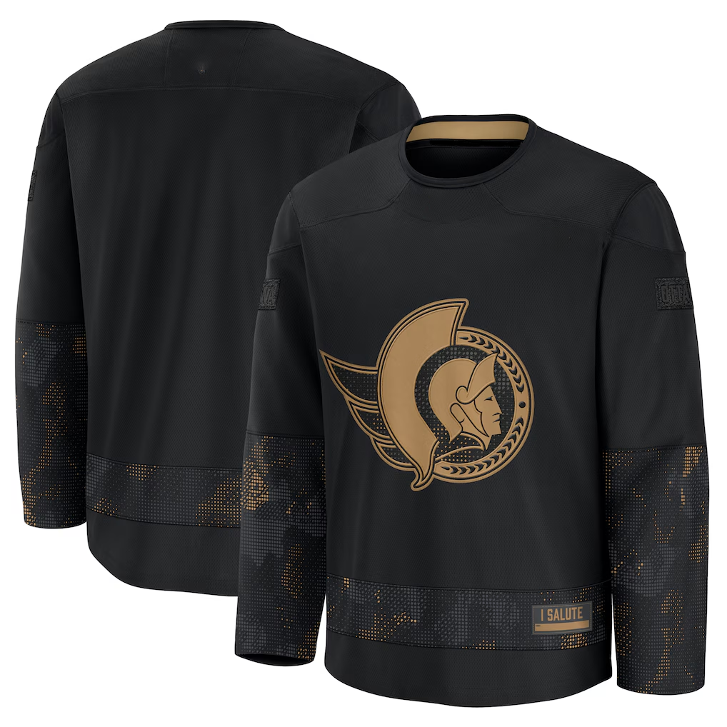 Fenge O.Senators Black 2024 Military Appreciation Practice Jerseys