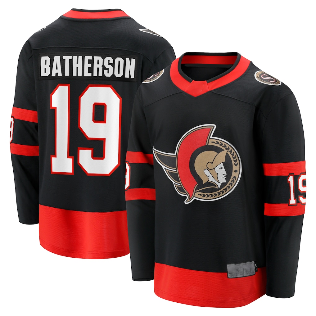 Fenge O.Senators #19 Drake Batherson Black Home Breakaway Jerseys