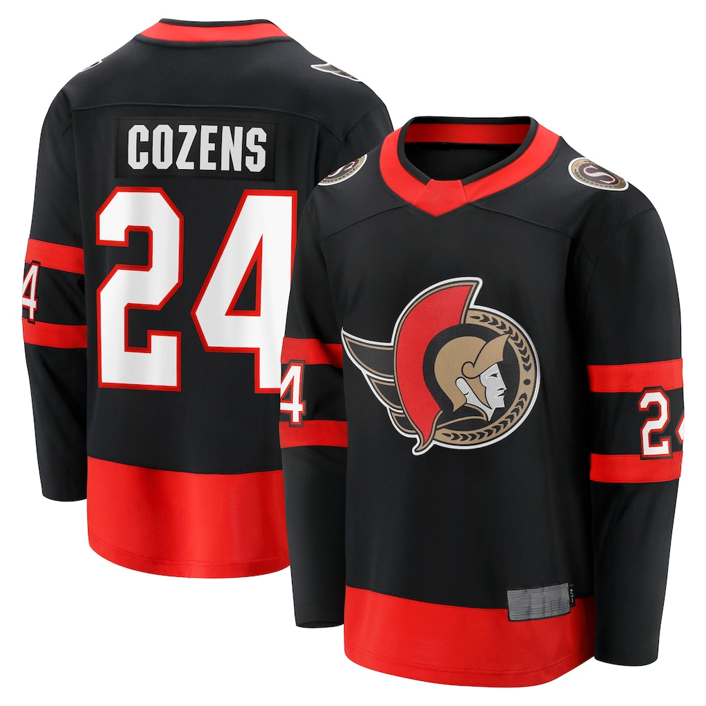 Fenge O.Senators #24 Dylan Cozens Black Home Breakaway Jerseys