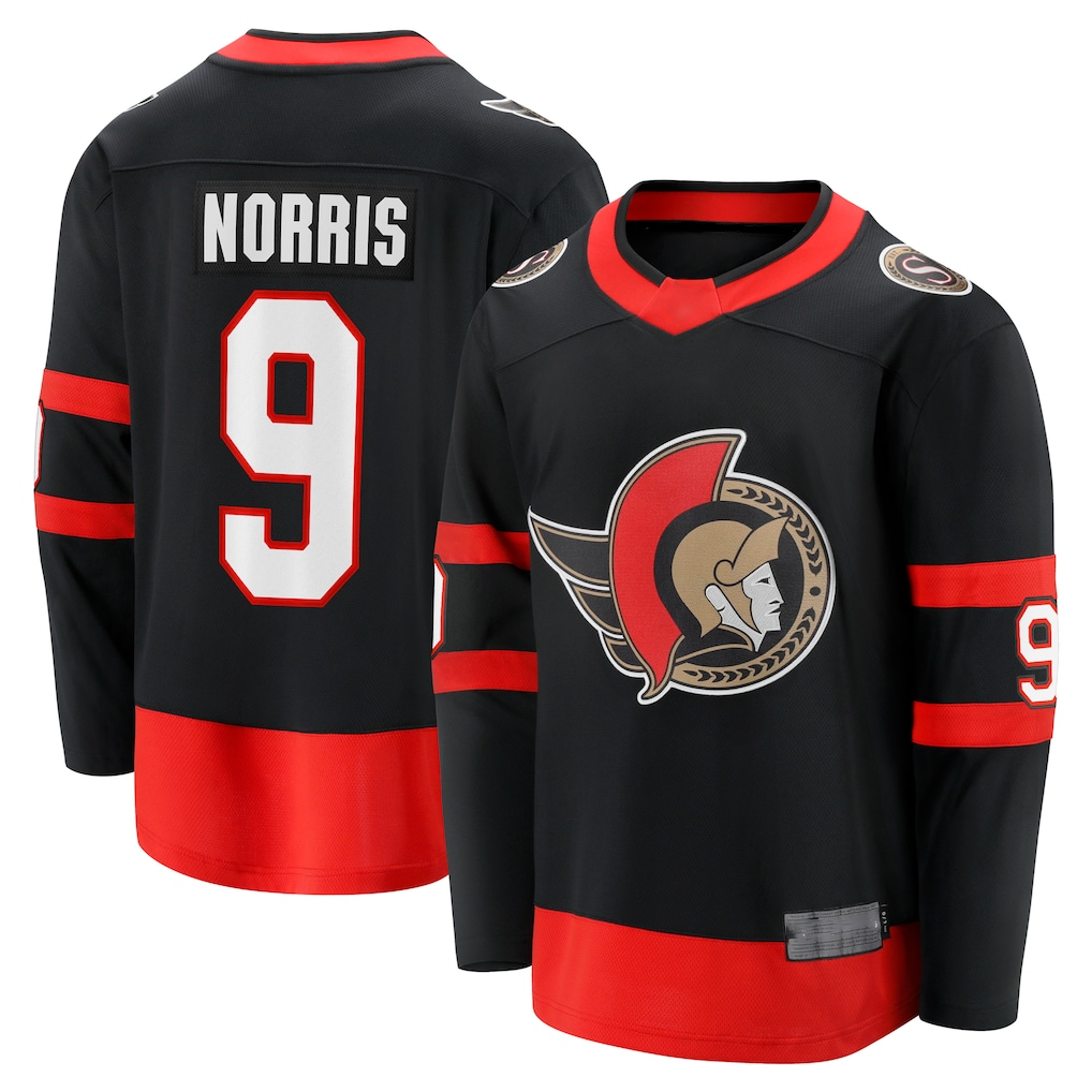 Fenge O.Senators #9 Josh Norris Black Home Breakaway Jerseys