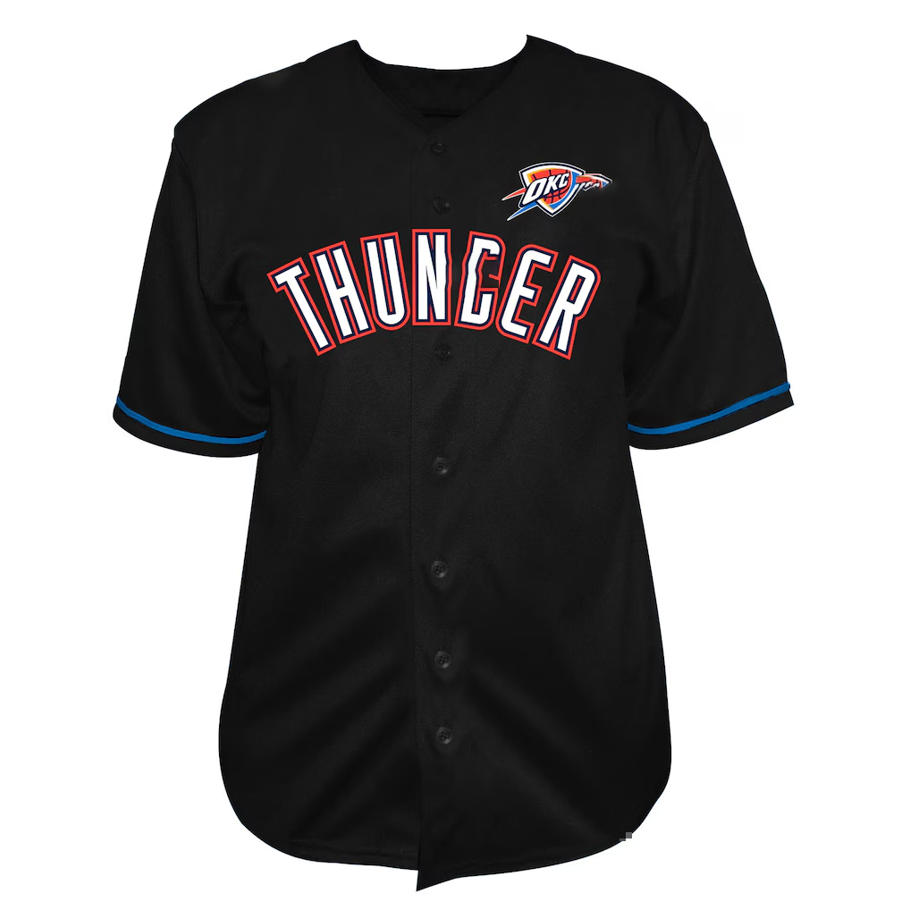 Fenge OC.Thunder Black Big & Tall Pop Full-Button Stitched Jerseys