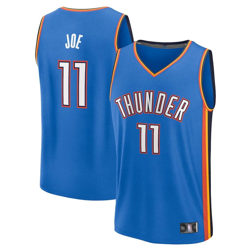 Fenge OC.Thunder #11 Isaiah Joe Blue Fast Break Replica Player Stitched Jerseys- Icon Edition