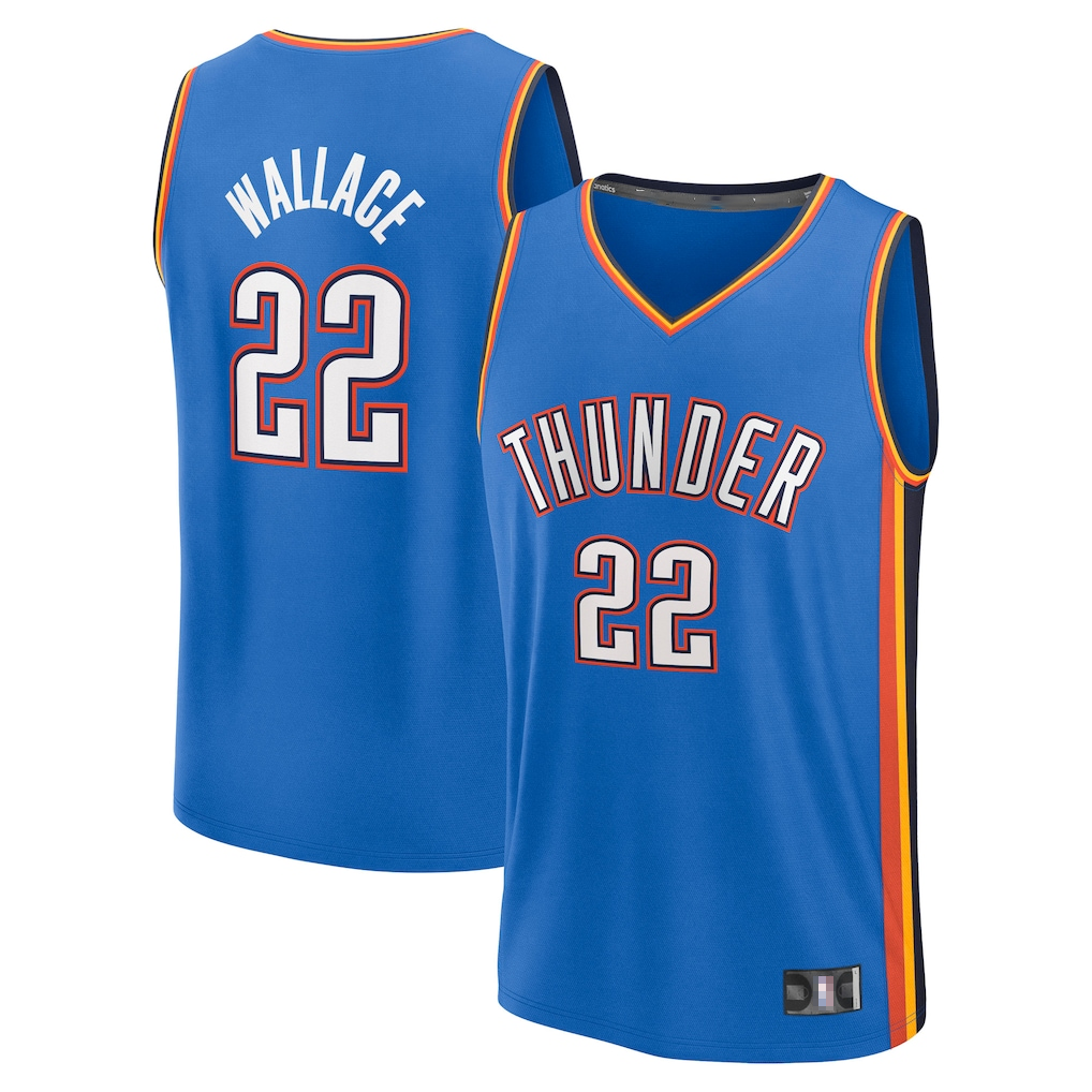 Fenge OC.Thunder #22 Cason Wallace Blue Fast Break Replica Player Stitched Jerseys - Icon Edition
