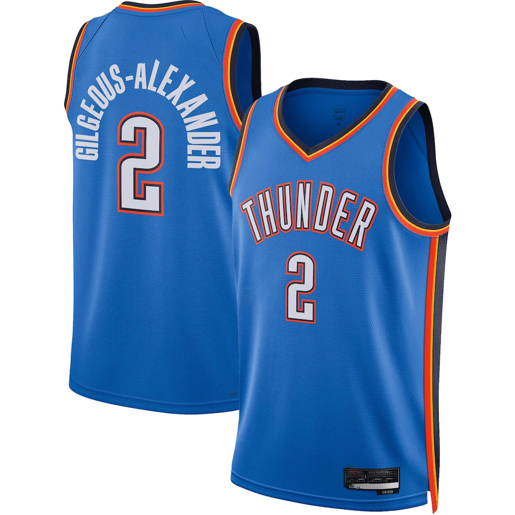 Fenge OC.Thunder #2 Shai Gilgeous-Alexander Blue Swingman Stitched Jerseys - Icon Edition