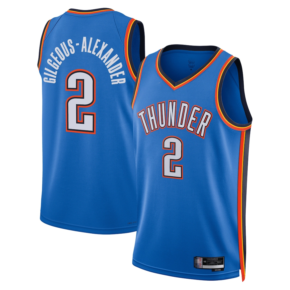 Fenge OC.Thunder #2 Shai Gilgeous-Alexander Blue Swingman Stitched Jerseys- Icon Edition