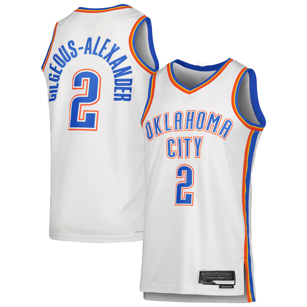 Fenge OC.Thunder #2 Shai Gilgeous-Alexander White Swingman Stitched Jerseys - Association Edition