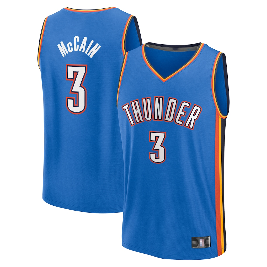 Fenge OC.Thunder #3 Jared McCain Blue Fast Break Stitched Jerseys - Icon Edition