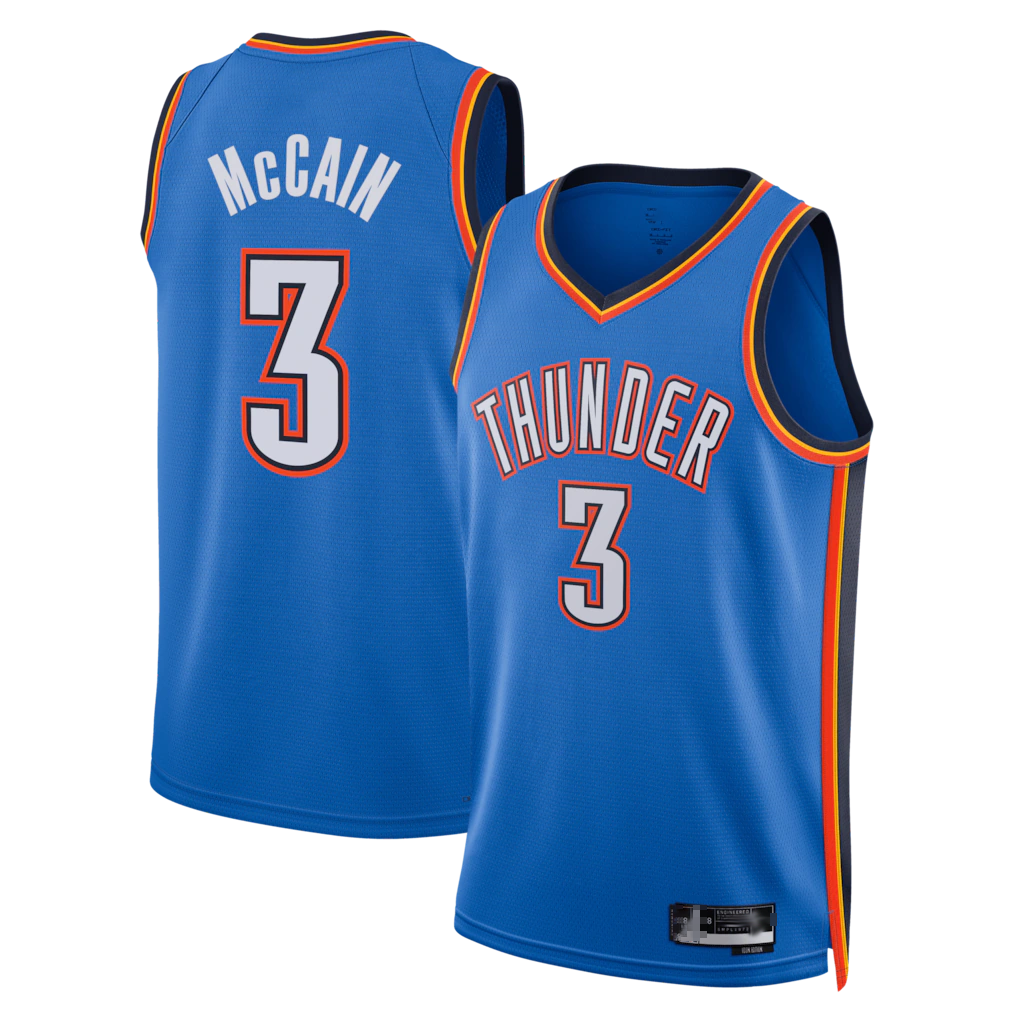 Fenge OC.Thunder #3 Jared McCain Blue Swingman Stitched Jerseys- Icon Edition