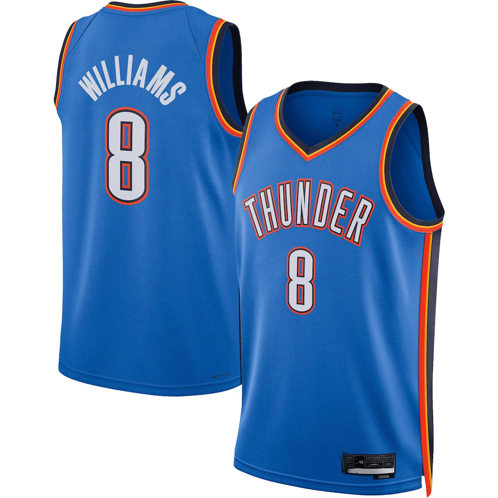 Fenge OC.Thunder #8 Jalen Williams Blue Swingman Stitched Jerseys - Icon Edition