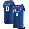 Fenge P.76ers #0 Tyrese Maxey  Royal Fast Break Replica Jerseys - Icon Edition