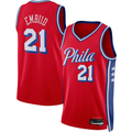 Fenge P.76ers #21 Joel Embiid Jordan Brand Red Swingman Jerseys - Statement Edition