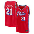 Fenge P.76ers #21 Joel Embiid Red Fast Break Replica Player Jerseys - Statement Edition