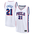 Fenge P.76ers #21 Joel Embiid White Fast Break Replica Player Jerseys - Association Edition