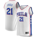 Fenge P.76ers #21 Joel Embiid White Replica Jerseys - Association Edition
