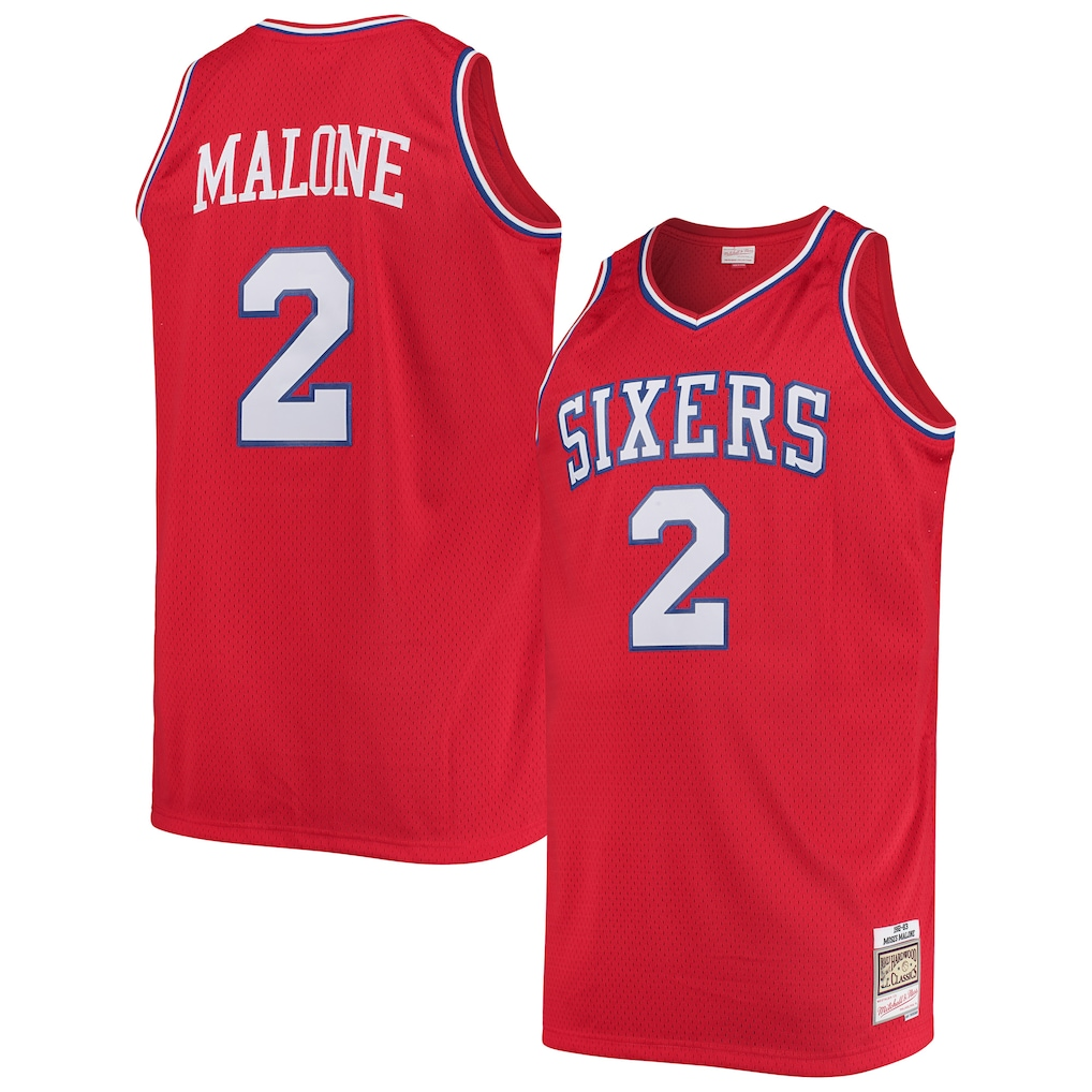Fenge P.76ers #2 Moses Malone Mitchell & Ness Red 1982-83 Big & Tall Hardwood Classics Swingman Jerseys