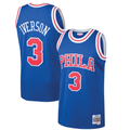 Fenge P.76ers #3 Allen Iverson Mitchell & Ness Royal 199697 Hardwood Classics Swingman Jerseys