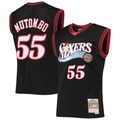 Fenge P.76ers #55 Dikembe Mutombo Mitchell & Ness Black Hardwood Classics Swingman Jerseys