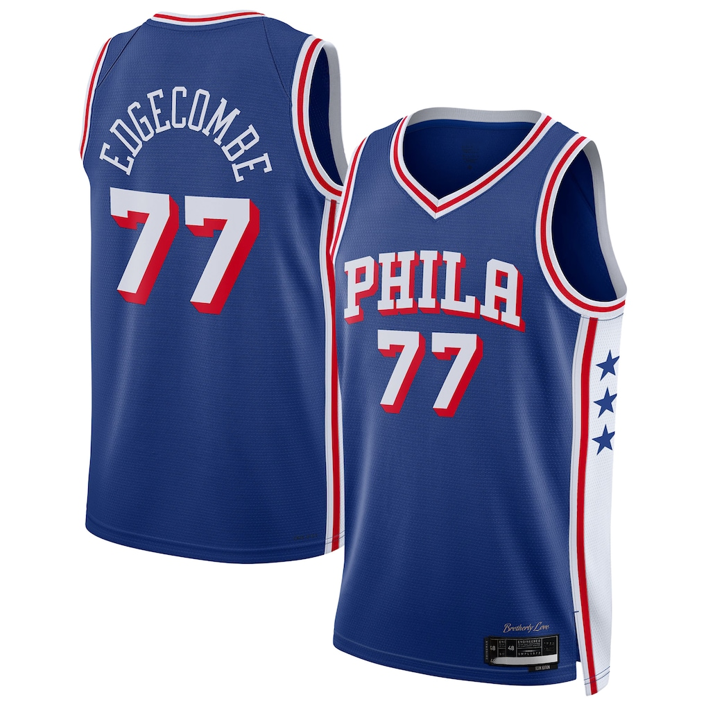 Fenge P.76ers #77 VJ Edgecombe Royal Swingman Jerseys - Icon Edition