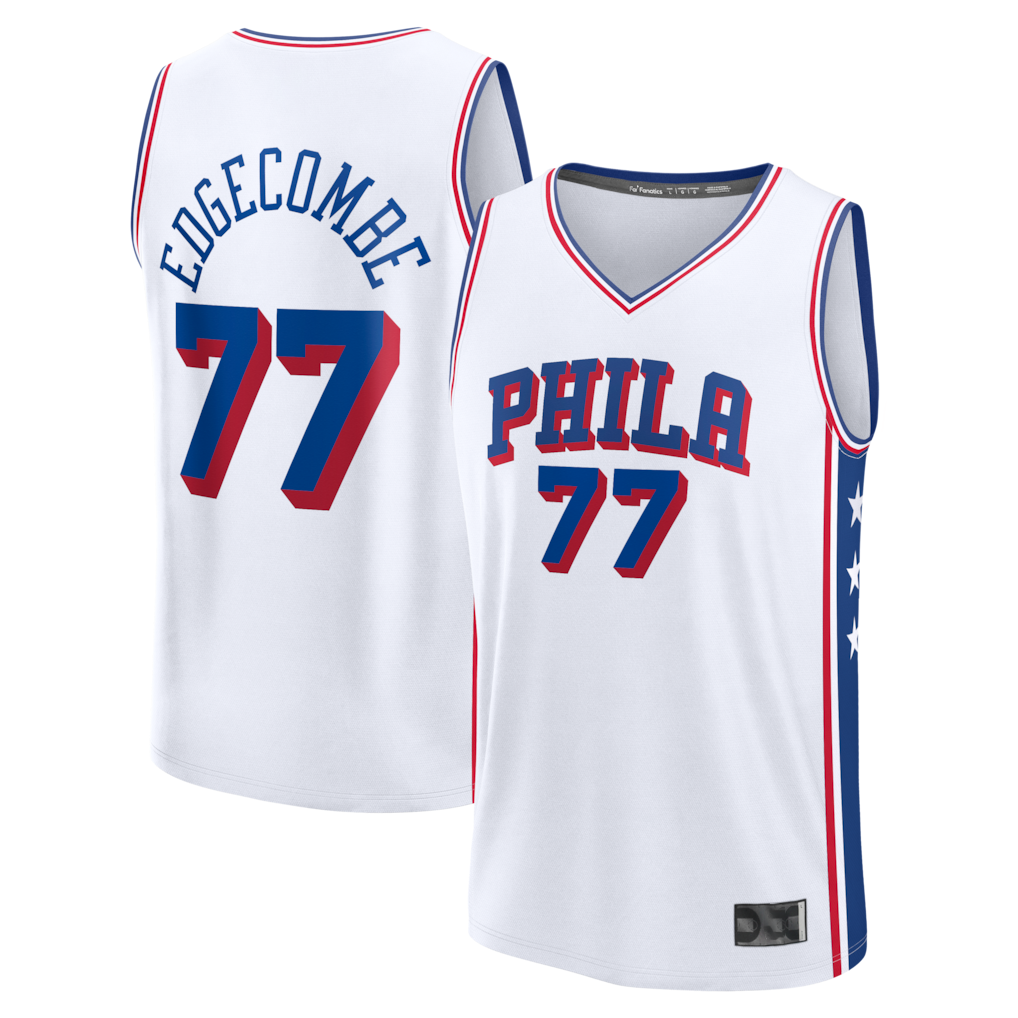 Fenge P.76ers #77 VJ Edgecombe  White Fast Break Replica Player Jerseys - Association Edition