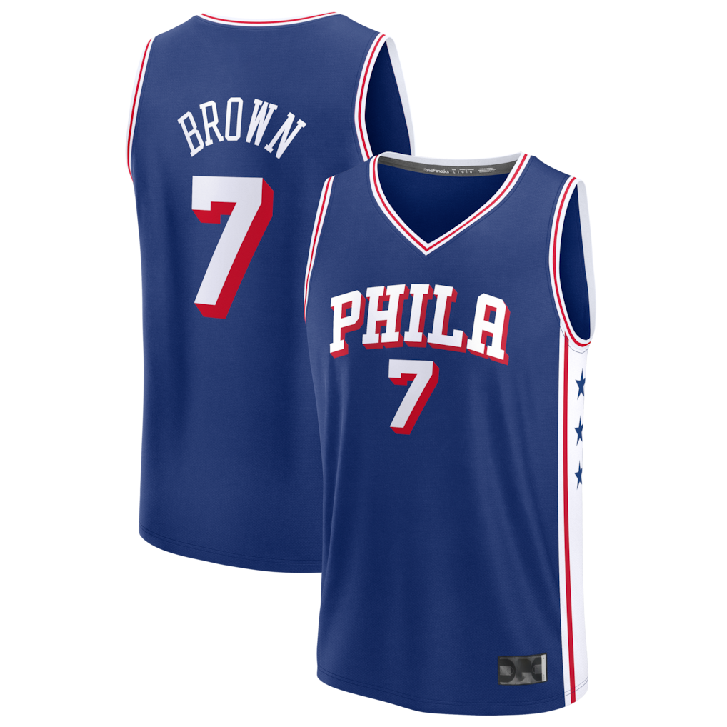 Fenge P.76ers #7 Jaylen Brown Fanatics Royal Fast Break JerseyS - Icon Edition