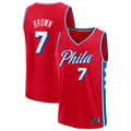 Fenge P.76ers #7 Jaylen Brown Red Fast Break Jerseys - Statement Edition