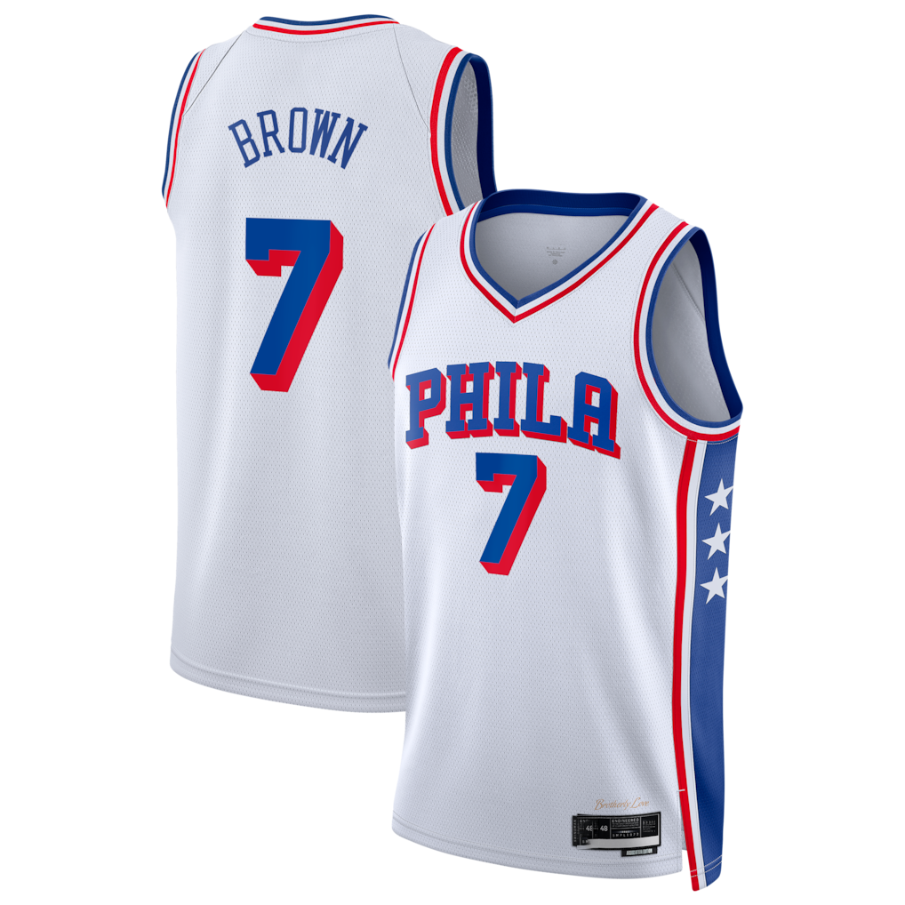 Fenge P.76ers #7 White Swingman Jerseys - Association Edition