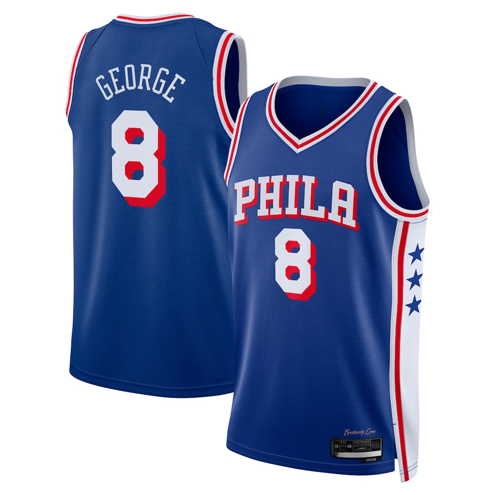 Fenge P.76ers #8 Paul George Royal 2024 Offseason Addition Swingman Jerseys