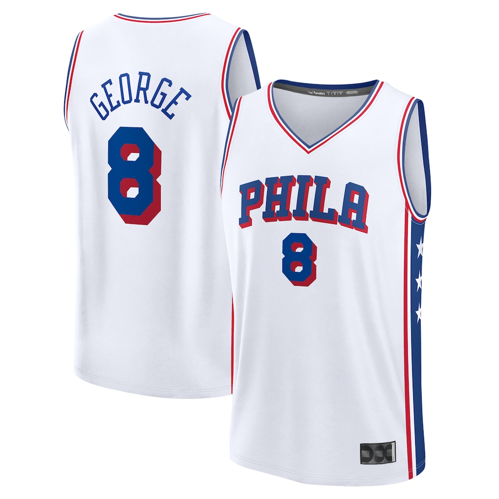 Fenge P.76ers #8 Paul George White Fast Break Replica Player Jerseys