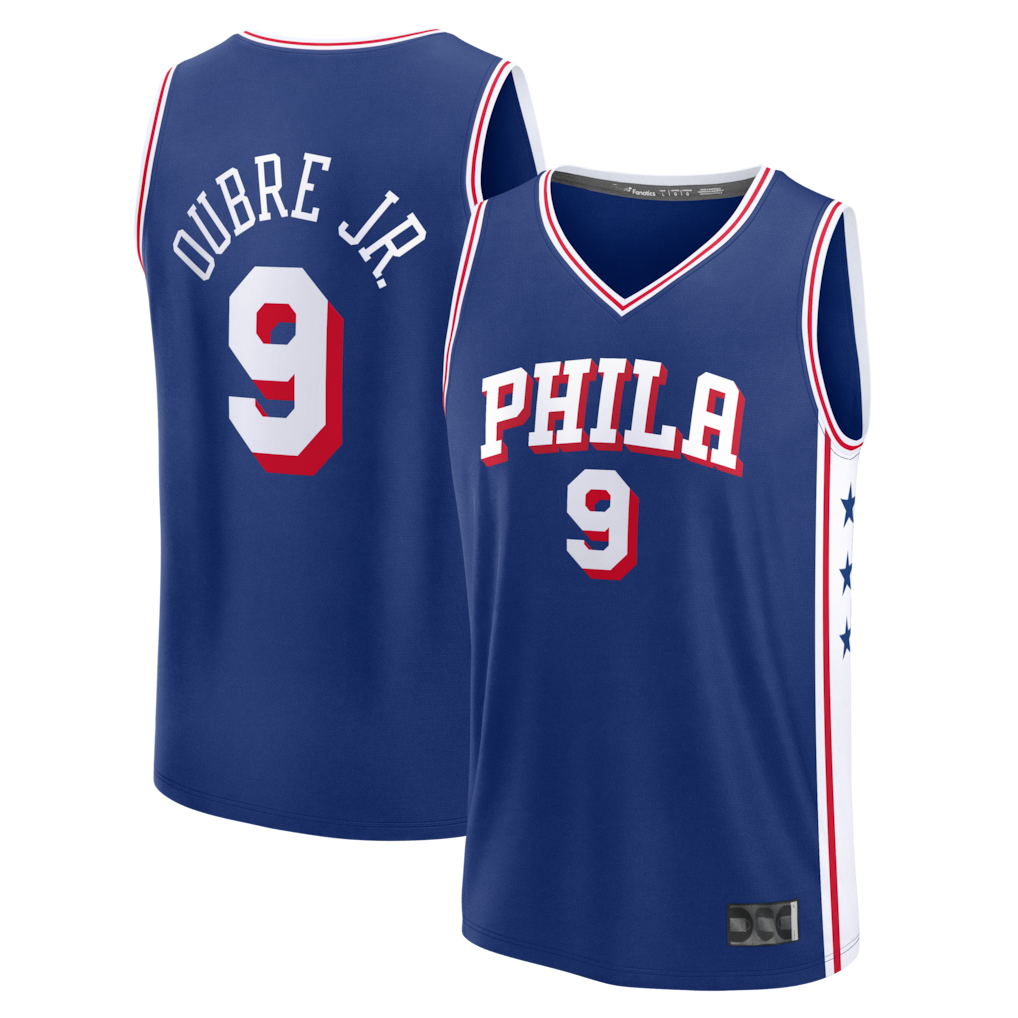 Fenge P.76ers #9 Kelly Oubre Jr.  Blue Fast Break Jerseys - Icon Edition