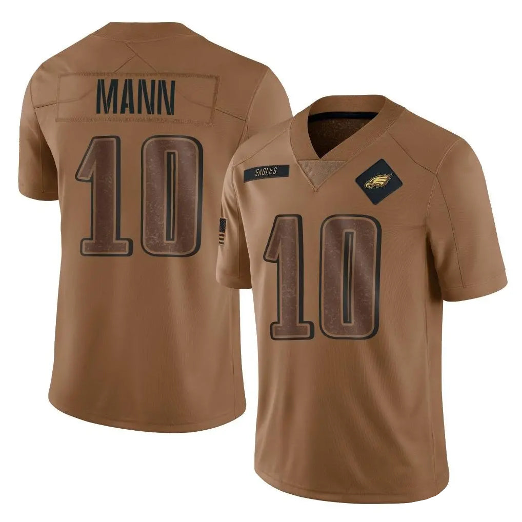 Fenge P.Eagles #10 Braden Mann Player Brown Salute To Service Limited Stitched Jerseys