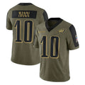 Fenge P.Eagles #10 Braden Mann Player Olive Salute To Service Limited Game Stitched Jerseys