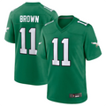 Fenge P.Eagles #11 A.J. Brown Green Alternate Game Player Stitched American Stitched Jerseys