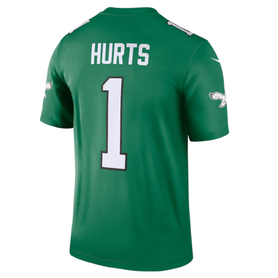 Fenge P.Eagles #1 Jalen Hurts Green Alternate Legend Player Stitched American Stitched Jersey