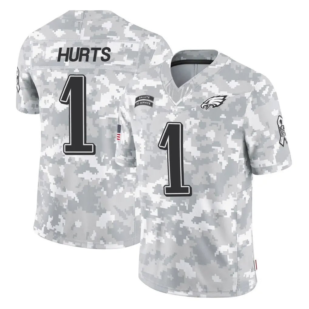 Fenge P.Eagles #1 Jalen Hurts Player Arctic Camo Salute to Service Limited Game Stitched Jerseys