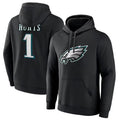 Fenge P.Eagles #1 Jalen Hurts Player Black Military Hoodie Game Stitched Jerseys