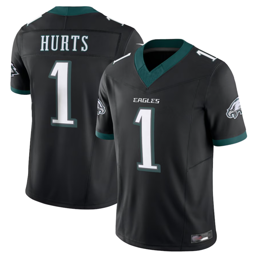 Fenge P.Eagles #1 Jalen Hurts Player Black Vapor F.U.S.E. Limited Stitched Jerseys