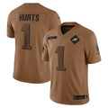 Fenge P.Eagles #1 Jalen Hurts Player Brown Salute To Service Limited Stitched Jerseys